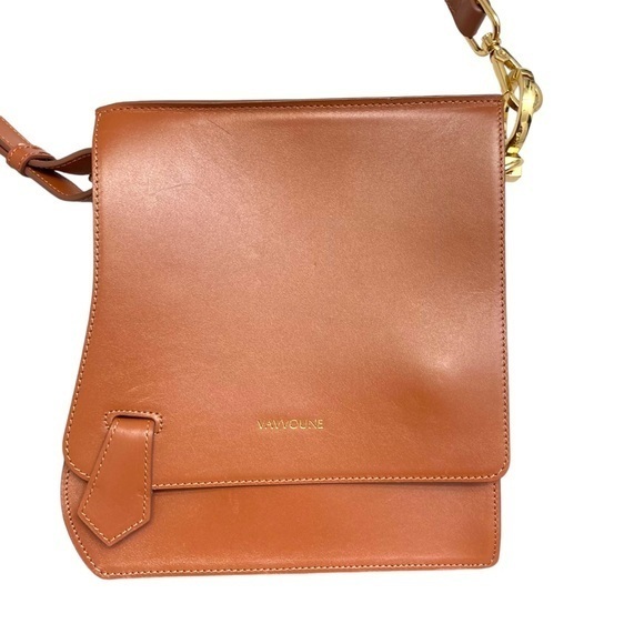 Vavvoune Riya Brown Leather Shoulder Bag